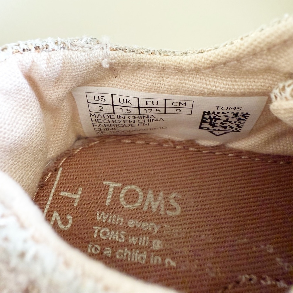 Toms Toddler Rose Gold Crackle Foil Lenny Sneaker - Picture 6 of 13